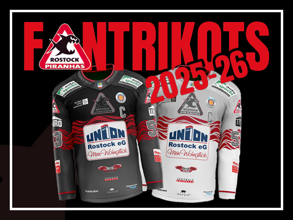 Fantrikots Saison 2025-26 der Piranhas Rostock