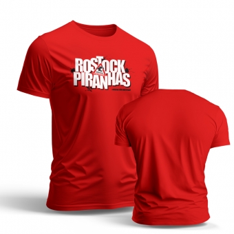 Piranhas - T-Shirt - rot - BISSIG FÜR ROSTOCK